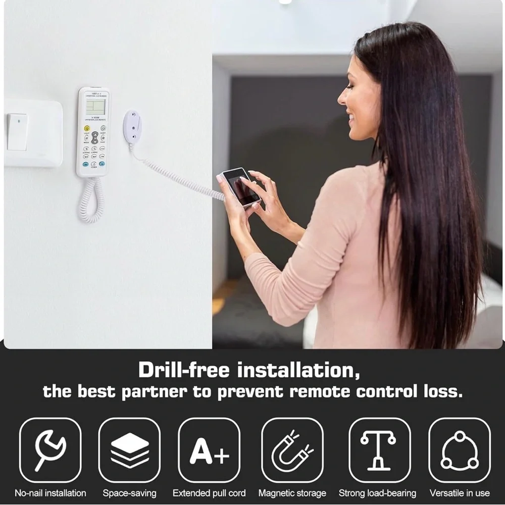 New 4 pk Universal Remote Control Holder Coiled Cable